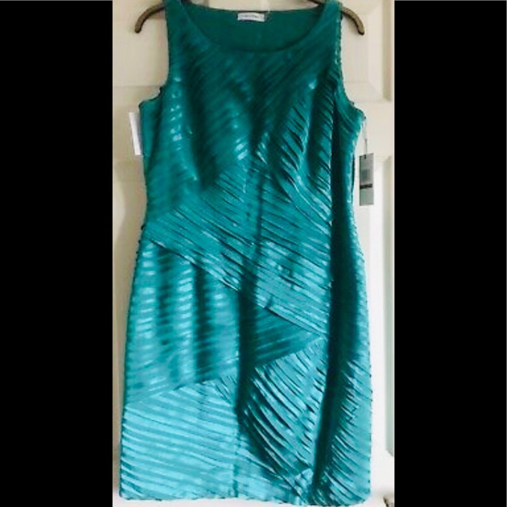 Calvin Klein jade green silk dress size 12 NWT!!